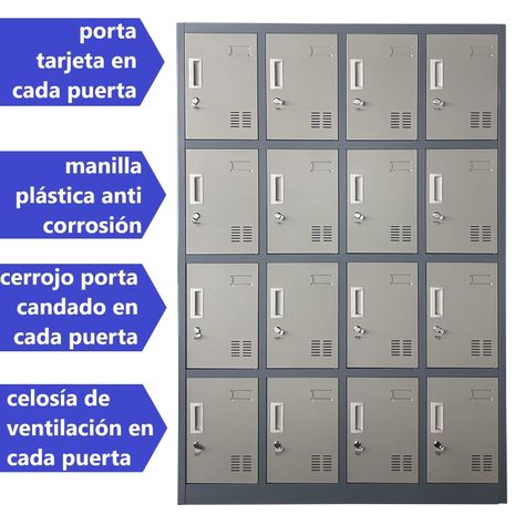Locker Casillero Metálico 4 cuerpos 16 puertas-2