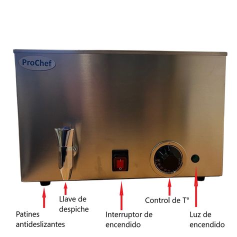 Baño María Eléctrico 20 Lt Con Despiche GN 1/1-2