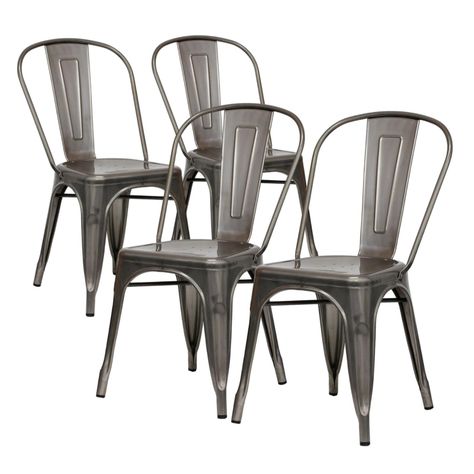 Pack 4 Unidades Silla Tolix Gris Gunmetal-0