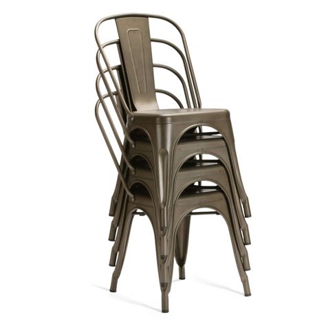 Pack 4 Unidades Silla Tolix Gris Gunmetal-1