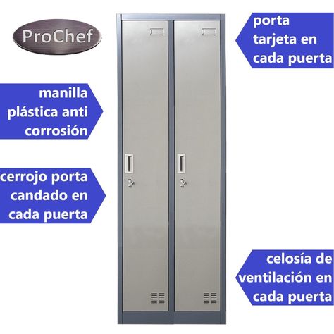 Locker Casillero metálico 2 Cuerpos 2 Puertas-2