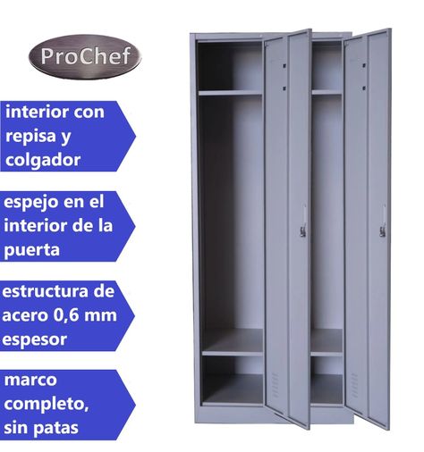 Locker Casillero metálico 2 Cuerpos 2 Puertas-3