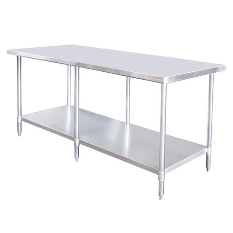 Mesón Central 210x60x85 cm Acero Inoxidable-0