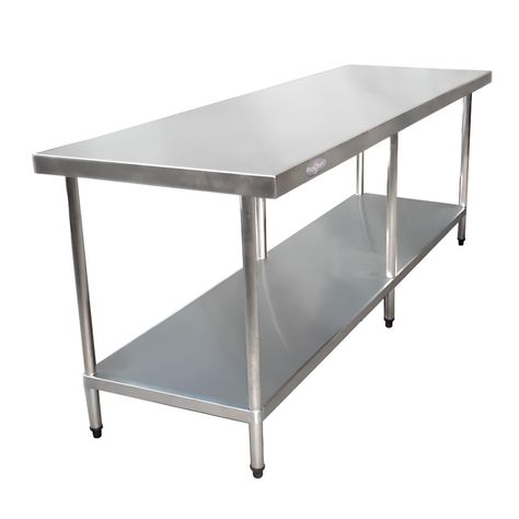 Mesón Central 210x60x85 cm Acero Inoxidable-1