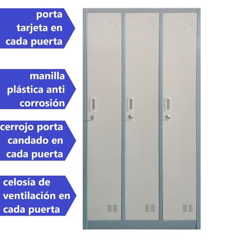 Locker Casillero metálico 3 Cuerpos 3 Puertas-1