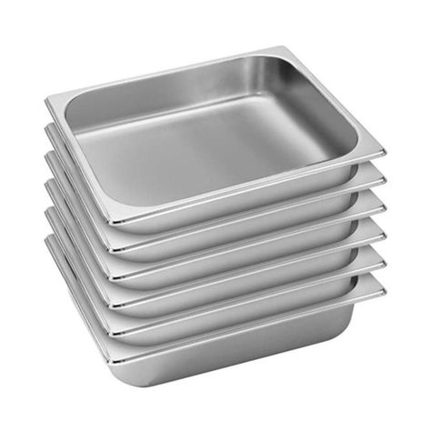 Pack 6 Depósitos Gastro GN 1/2 x 65 mm Acero Inox-0