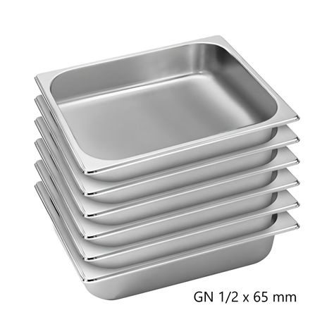Pack 6 Depósitos Gastro GN 1/2 x 65 mm Acero Inox-4