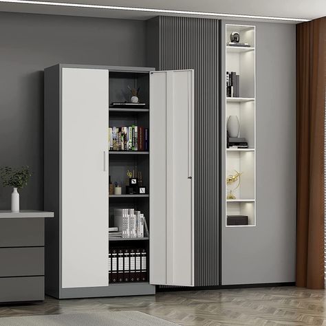 Armario Acero 90x40x185 cm. 2 Cuerpos 2 Puertas Band Horiz.-4