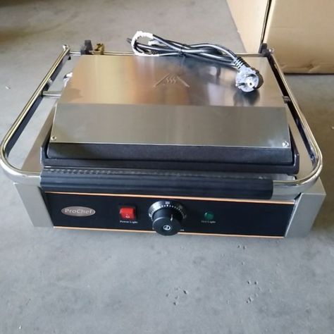 Plancha Sandwichera Panini Grill Lisa Acero Inox.-4