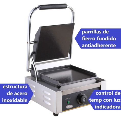 Plancha Sandwichera Panini Grill Lisa Acero Inox.-5
