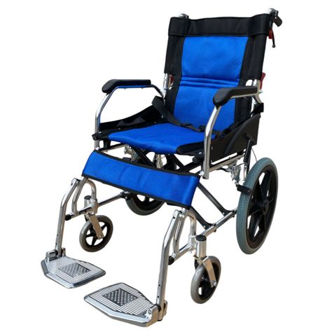 Silla de Ruedas Aluminio Ultra Liviano Aro 16-Azul-0