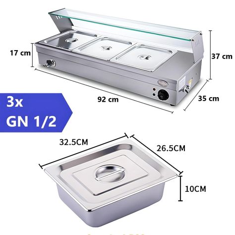 Vitrina de Calor Baño María Sobremesa 3 x GN 1/2-2