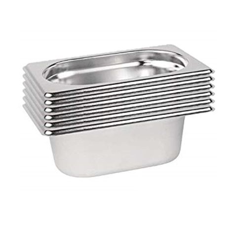 Pack 6 Depósitos Gastro GN 1/9 x 65 mm Acero Inox-0