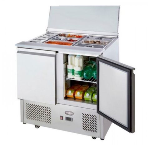Mesón Refrigerado Saladette 90 Cm. 300 Lt. Ac.Inox ESL3800-0