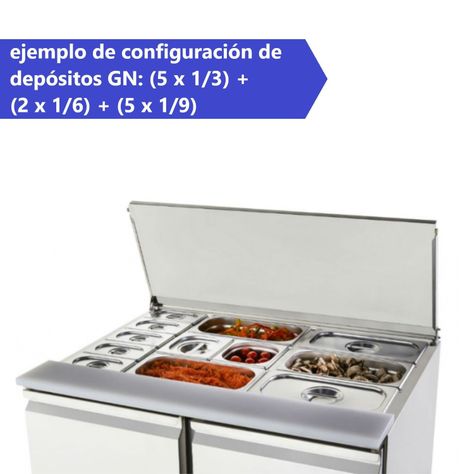 Mesón Refrigerado Saladette 90 Cm. 300 Lt. Ac.Inox ESL3800-6