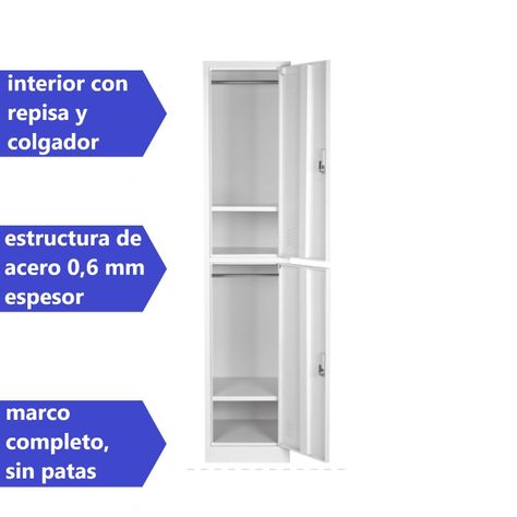 Locker Casillero metálico 1 Cuerpo 2 Puertas-3