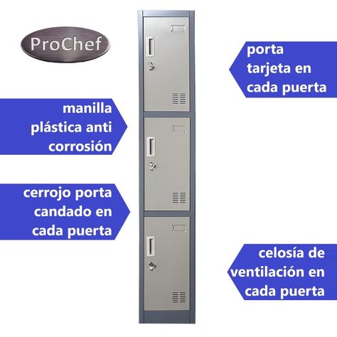 Locker Casillero metálico 1 Cuerpo 3 Puertas-2