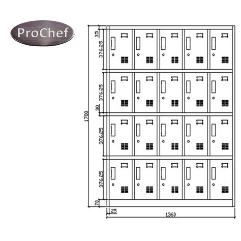 Locker Casillero Metálico 5 cuerpos 20 puertas-5