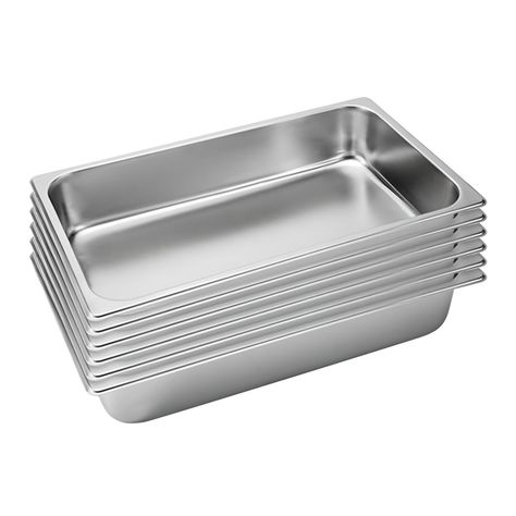 Pack 6 Depósitos Gastro GN 1/1 x 100 mm Acero Inox-0