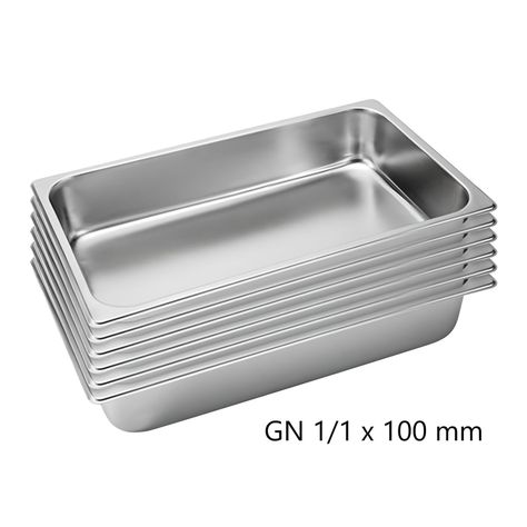 Pack 6 Depósitos Gastro GN 1/1 x 100 mm Acero Inox-3