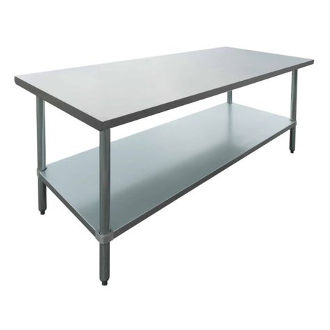 Mesón Central 180x60x85 cm. Acero Inoxidable-0