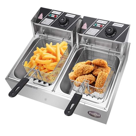 Freidora ProChef Eléctrica 2 Depósitos 5,5 Lt. c/u-0