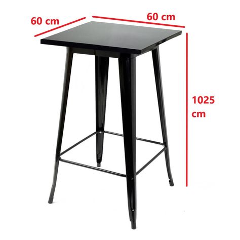 Mesa de Bar Tolix Negro Mate 60 x 60 Cm. Cubierta Acero-2