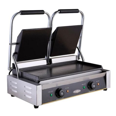 Plancha Sandwichera doble Panini Grill Acero Inox.-1
