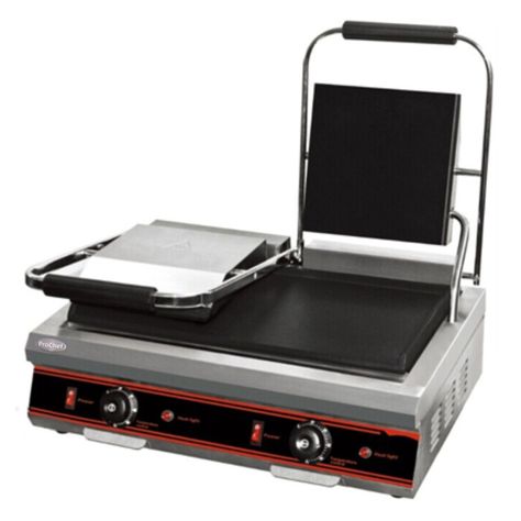 Plancha Sandwichera doble Panini Grill Acero Inox.-2