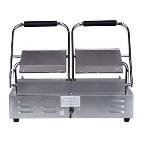 Plancha Sandwichera doble Panini Grill Acero Inox.-4