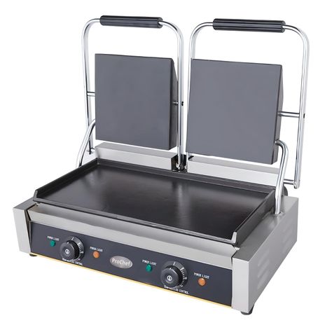 Plancha Sandwichera doble Panini Grill Acero Inox.-0
