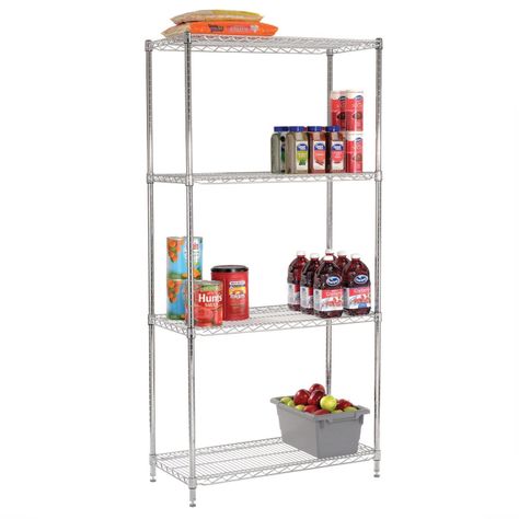Estante 90x45x180 cm Acero Cromado ProChef. Capacidad 480 kg-2