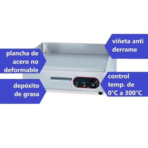 Plancha Churrasquera Eléctrica 73x50 cm Inox EG820-6
