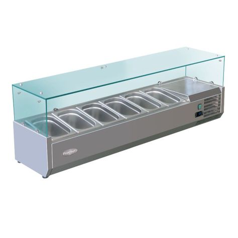 Vitrina Refrigerada Sobremesa 150 cm. Acero Inoxidable-1