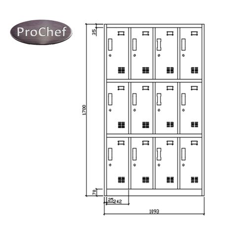 Locker Casillero Metálico 4 cuerpos 12 puertas-6