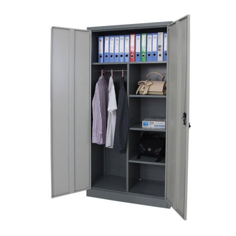 Armario de Acero 90x40x185 cm. 6 Espacios. 2 Cuerpos 2 Puertas-4