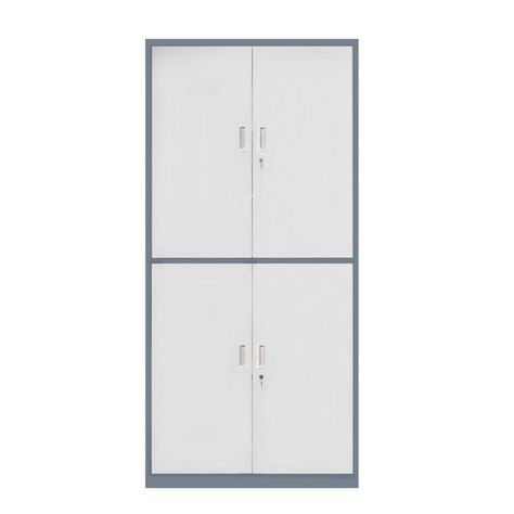 Armario de Acero 90x40x185 cm 2 Cuerpos 4 Puertas 3 Bandejas-2