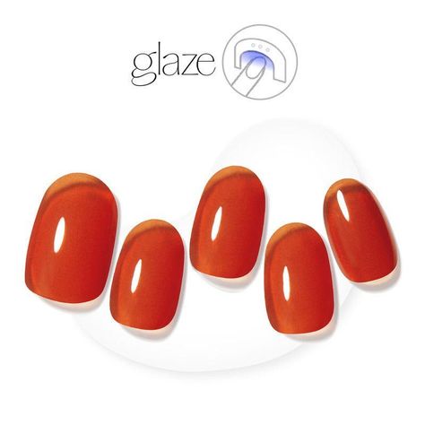 Uñas Glaze Semi-Cured Gel Nail: ZMC233N Brick Red Syrup-1