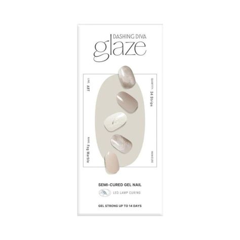 Glaze Semi-Cured Gel Nail: ZMA409N Fog Marble-0