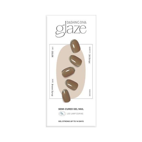 Uñas Postizas Glaze Semi-Cured Gel Nail: ZMC234N Brown Syrup-0