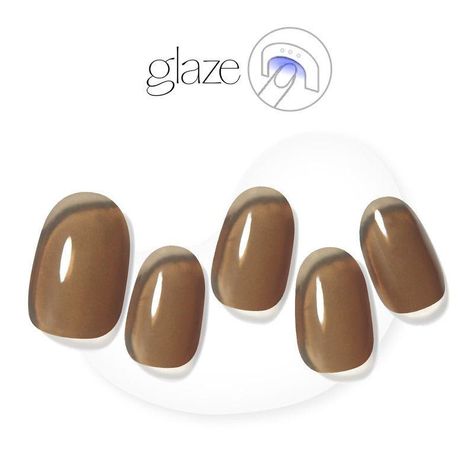 Uñas Postizas Glaze Semi-Cured Gel Nail: ZMC234N Brown Syrup-1