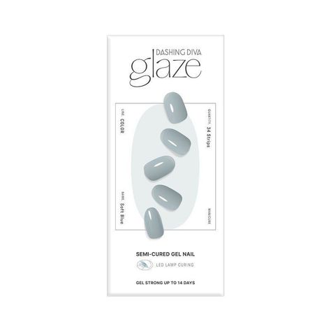 Glaze Semi-Cured Gel Nail: ZMC232N Soft Blue-0
