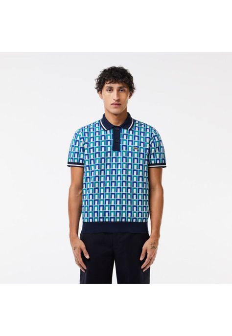 Sweater Manga Corta Hombre Lacoste AH7672 Azul-1