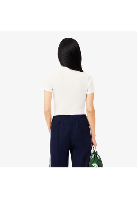Polera Polo Algodón Mujer Lacoste DF5377 Negro-2