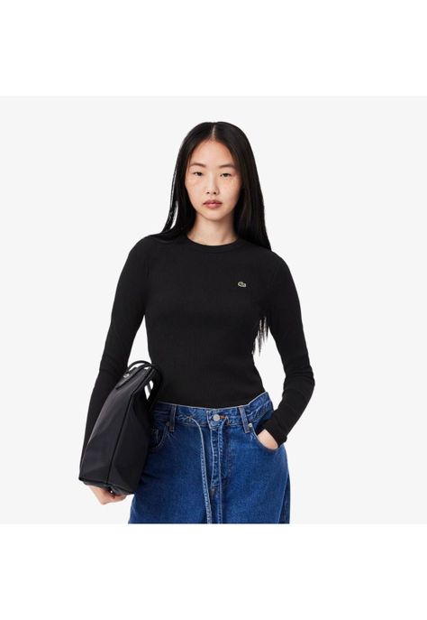 Polera Manga Larga Mujer Lacoste TF1692 Negro-0