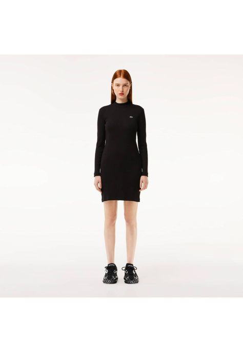 Vestido Manga Larga Mujer Lacoste EF7288 Negro-0