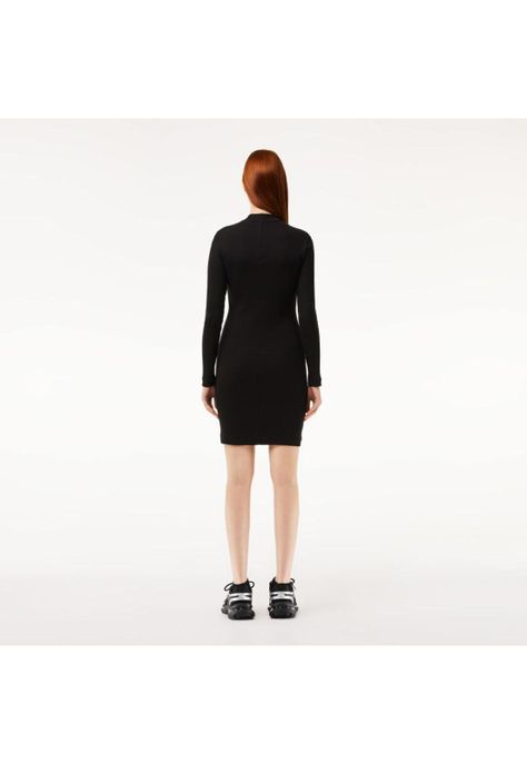 Vestido Manga Larga Mujer Lacoste EF7288 Negro-2