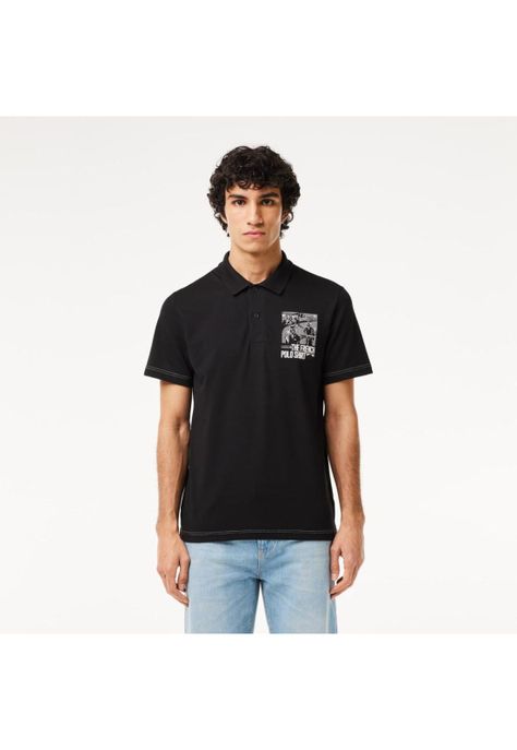 Polera Polo Manga Corta Hombre Lacoste PH7416 Negro-0