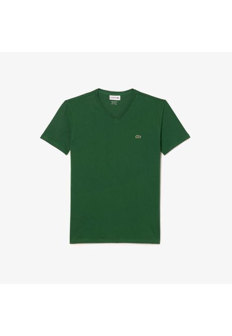 Polera Cuello V Hombre Lacoste TH6710 Verde-1