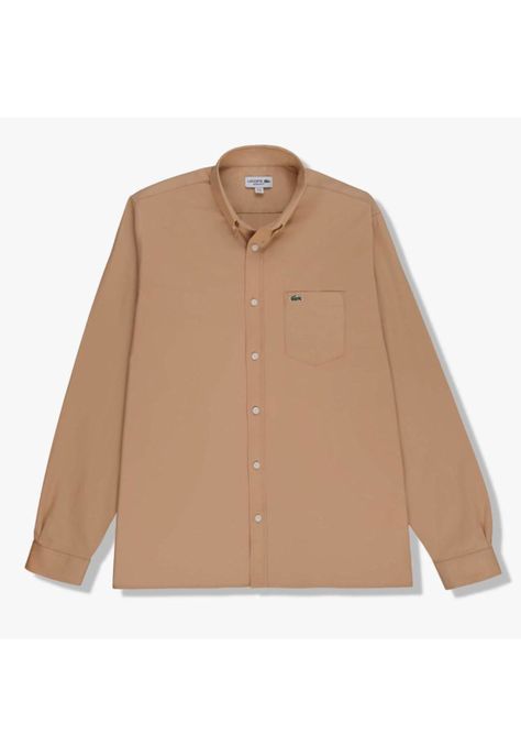 Camisa Manga Larga Hombre Lacoste CH1032 Café-0